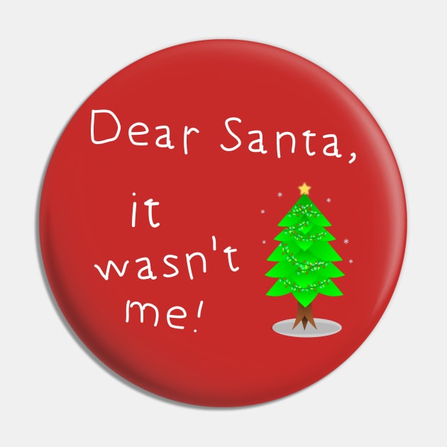 Dear Santa. It Wasn't me Pin by Slap Cat Designs