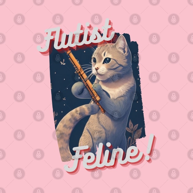 Flutist Cat: "Flutist Feline" by LionCreativeFashionHubMx