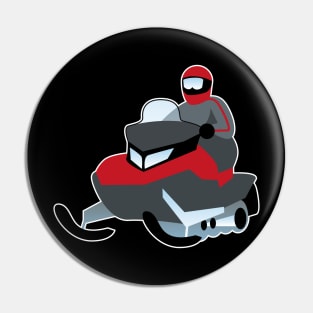 Red Snowmobile Pin