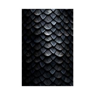 Black Dragonscale Pattern - Dragonskin Texture T-Shirt