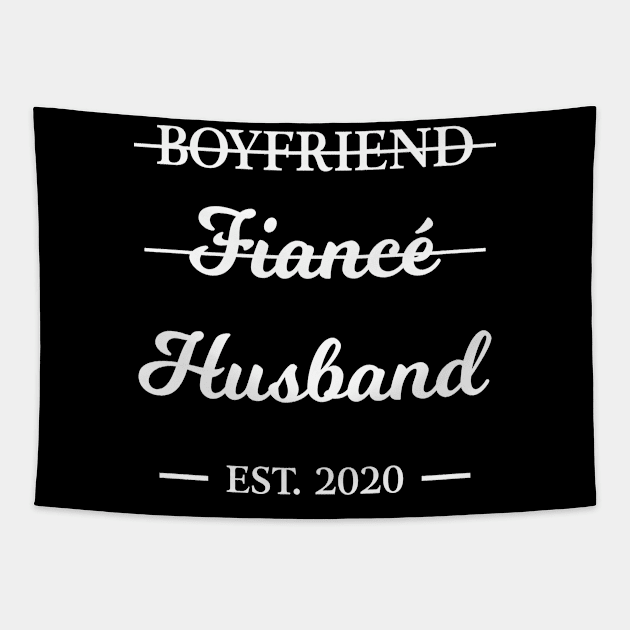 Boyfriend Fiance Husband Design Married 2020 Marriage Gift Design Tapestry by Dr_Squirrel