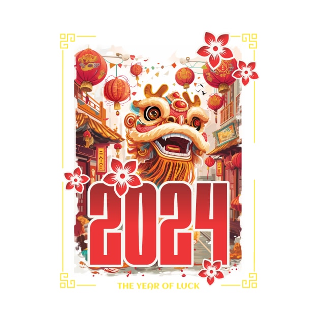 Lucky Dragon: The Year of Luck - Celebrate Chinese New Year 2024 with this Majestic Illustration by YUED