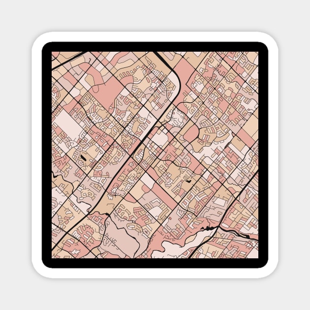 Mississauga Map Pattern in Soft Pink Pastels Magnet by PatternMaps