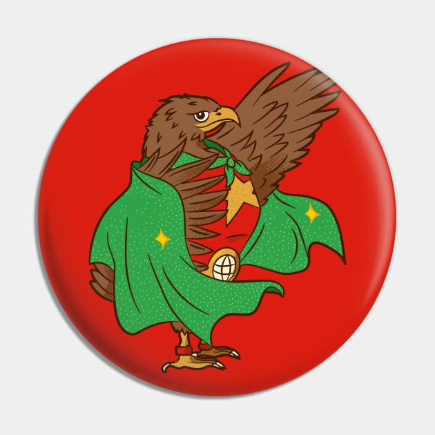 Funny Mexican Eagle Luchador Wrestler Sketch Drawing Pin by SLAG_Creative