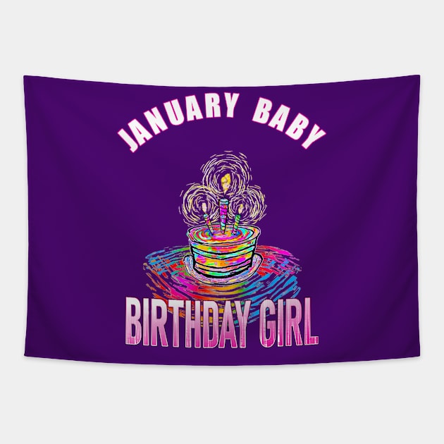 January Baby, Birthday Girl Tapestry by  EnergyProjections