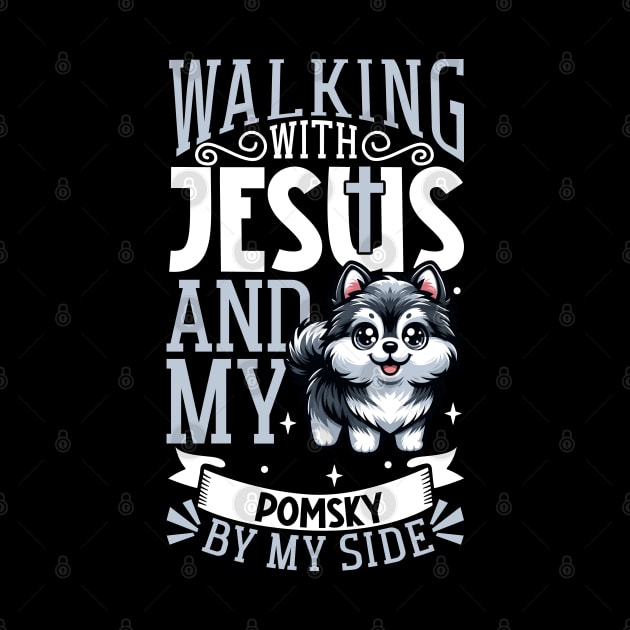 Jesus and dog - Pomsky by Modern Medieval Design