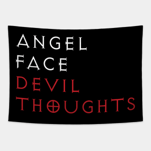 Angel Face Devil Thoughts Tapestry