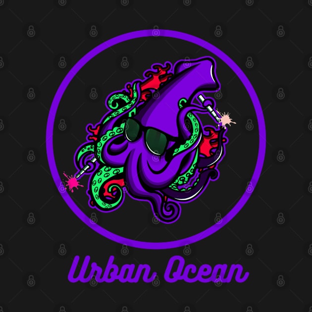 Urban Ocean Squid Logo (Purple) by urbanoceandesigns