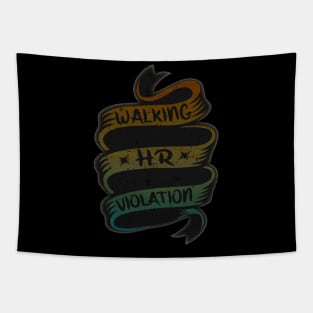 walking hr violation vintage Tapestry