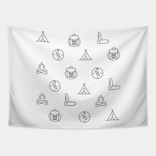 Cool Hiking Pattern Design Tapestry