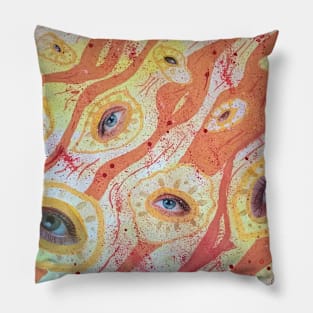 Eyes of women in love. Original painting, mixed media. Pillow