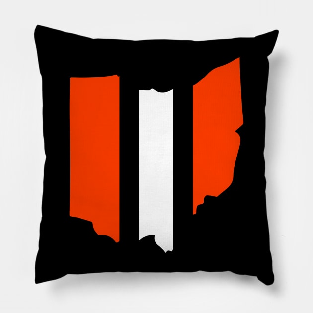 Ohiox Clevelandd Stripe Pillow by  Maximilian Mart