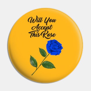 Flower Blue Rose Pin