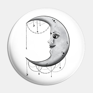 Black and white moon design Pin