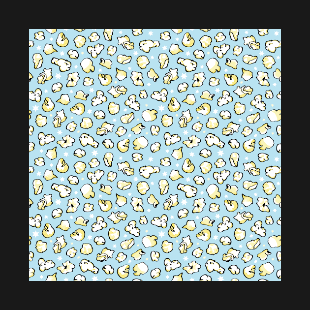 Popcorn Party Pattern light blue by colorofmagic