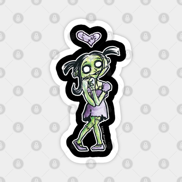 Zombie Girl Magnet by zombicatures