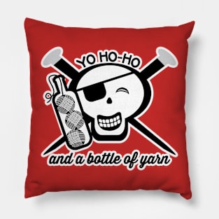 Knitting needles knitter pirate skull crossbones yarn crafts Pillow