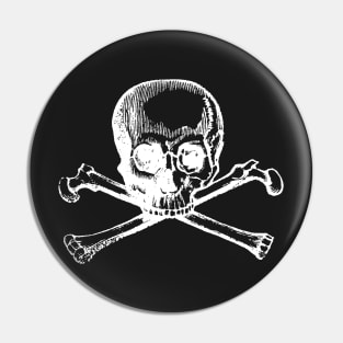Pirate Skull and Crossbones in white - AVAST! Pin