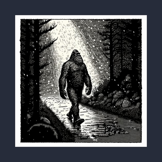 Bigfoot Out For a Winter Stroll by Star Scrunch