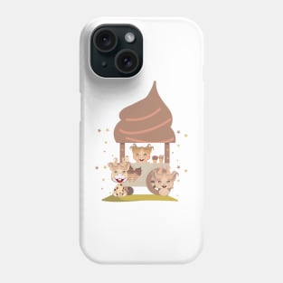 cute animals ice cream Phone Case