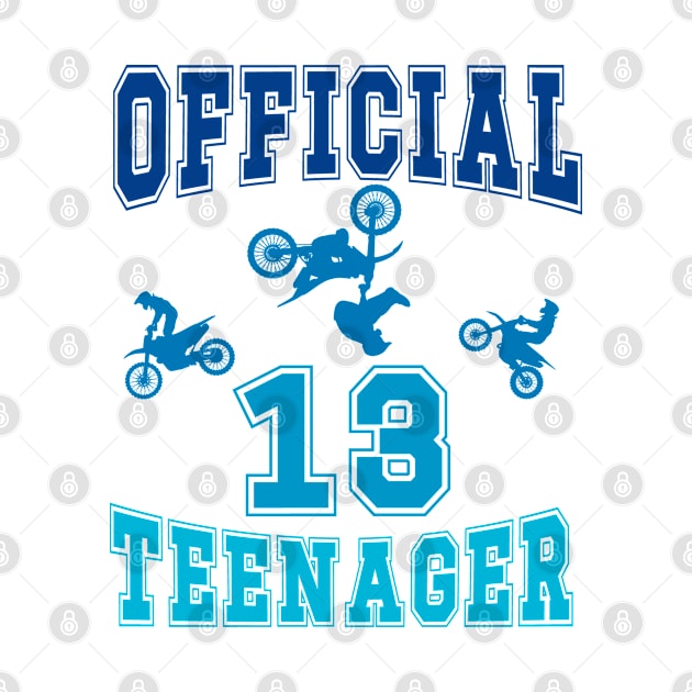 Official Teenager 13th Birthday Motocross Dirtbike Pro Rider by Jas-Kei Designs