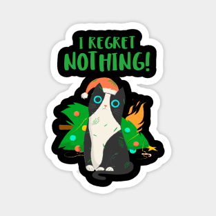 I Regret nothing Cat Christmas Tree Magnet