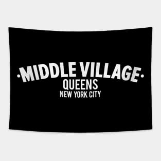 Middle Village Queens Logo - A Minimalist Tribute to Suburban Serenity Tapestry