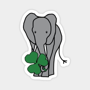 St Patricks Day Elephant with Shamrock Magnet