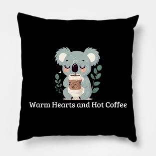 Warm Hearts and Hot Coffee Pillow