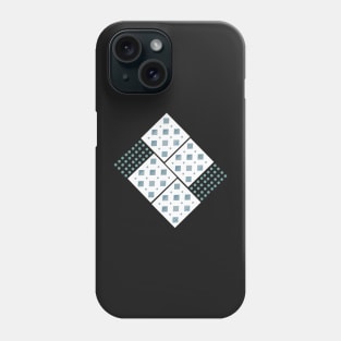 Shapes on the grid. A trendy geometric pattern of diamonds and dots in grey, green, black and white. A beautiful contemporary design, perfect for home decor, t-shirts and more. Phone Case