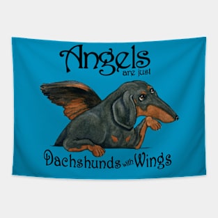 Black and tan Wiener Dog Raphael Cherub Tapestry