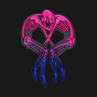Bisexual Flag Skeleton Love T-Shirt