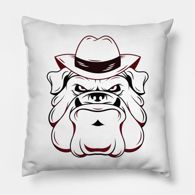 Tough Dog Bulldog Pillow by mutarek