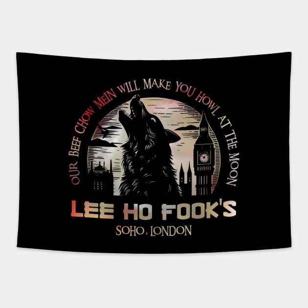 Lee Ho Fooks - Soho London - 1978 - Warren Zevon - Werewolves of London - Howl at the Moon Tapestry by Barn Shirt USA