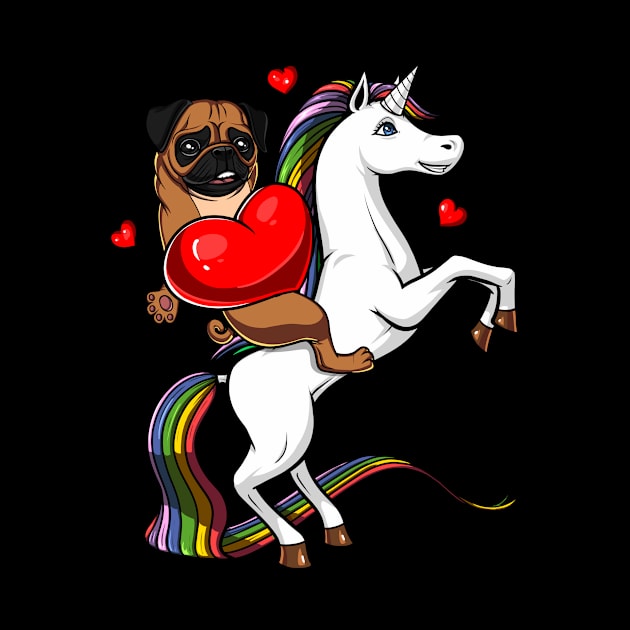 Pug Dog Riding Unicorn by underheaven