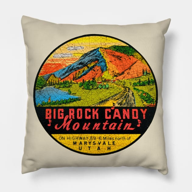 Big Rock Candy Mountain Pillow by Midcenturydave