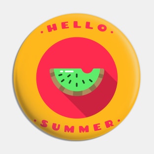 Hello Summer Delicious Watermelon Minimalist Pin