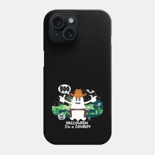 BOO Cowboy dressed as a GHOST - cute Halloween Phone Case