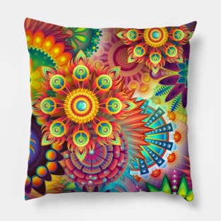 Sci-Fi flowers / Fantasy hallucination / Futuristic design Pillow