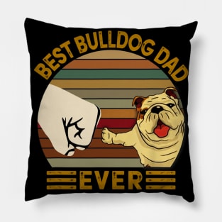 Best Bulldog Dad Ever Vintage Pillow