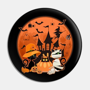 Black Cat Halloween Pin