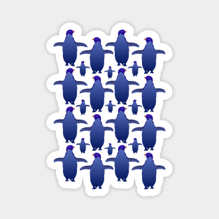 Blue Penguin Pattern Magnet