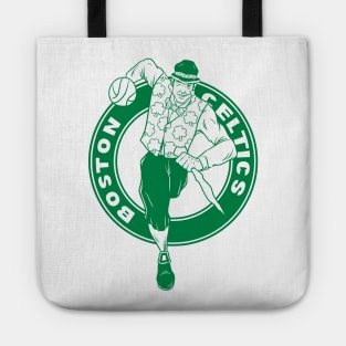 Boston Celtics Mascot Fan art green line Tote
