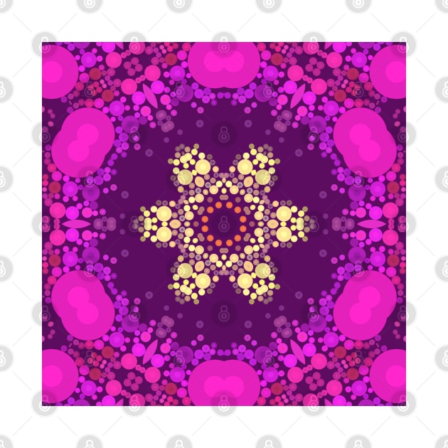 Dot Mandala Flower Pink and Yelloe by WormholeOrbital