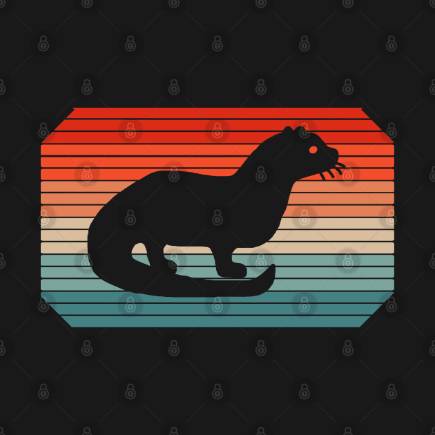 Vintage marten badger predator sea otter design by FindYourFavouriteDesign