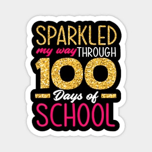 Sparkled My Way Through 100 Days Of School Girl 100Th Day Magnet