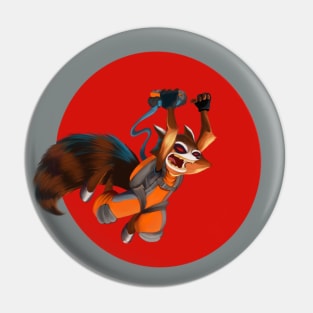 Base Jumper Rocket Raccoon Pin