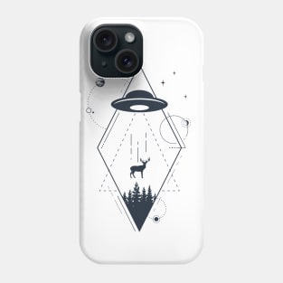 UFO. Double Exposure. Geometric Style Phone Case