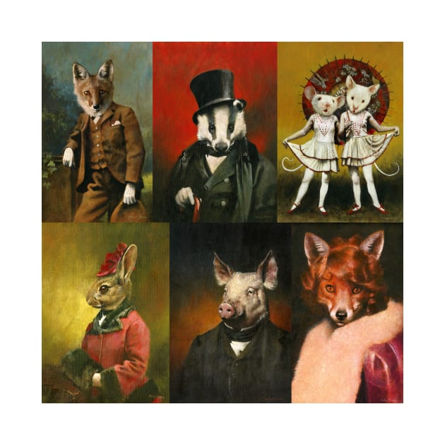 Vintage Animals In Clothes by mictomart