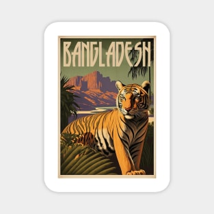 Bangladesh Tiger Vintage Travel Art Poster Magnet